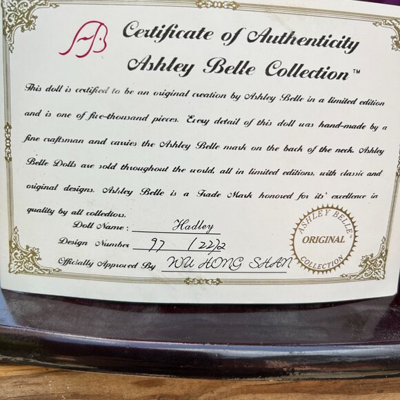 Antique Ashley Belle Collection Doll - Picture 2 of 3